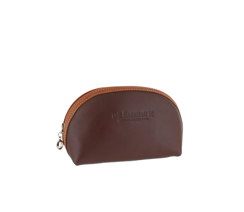 D. R. Harris Small Oval Wash Bag Brown & Tan