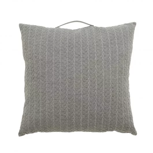 Hubsch Medium Grey Filler Pattern Cushion with Handle