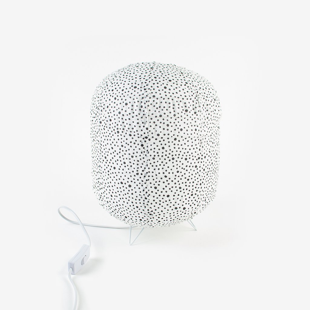 &klevering White Fabric Lamp with Black Dots