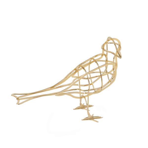 Ibride A Laube Gold Metal Decorative Bird