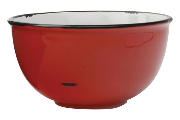 Canvas Homeware Red Tinware Vintage Inspired Bowl Size L