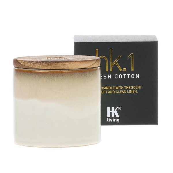 HK Living Fresh Cotton Soy Ceramic Jar Candle