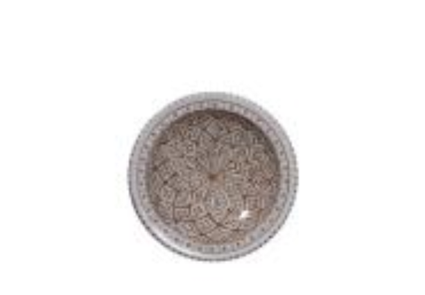 HK Living Medium Grey Souk and Brown Pattern Printed Bowl