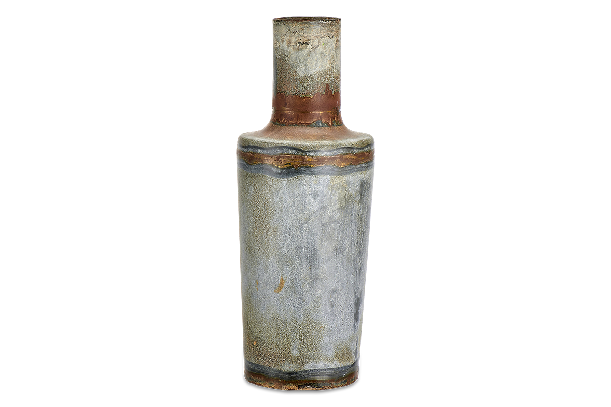 Nkuku Large Aged Zinc Bennu Bottle Vase