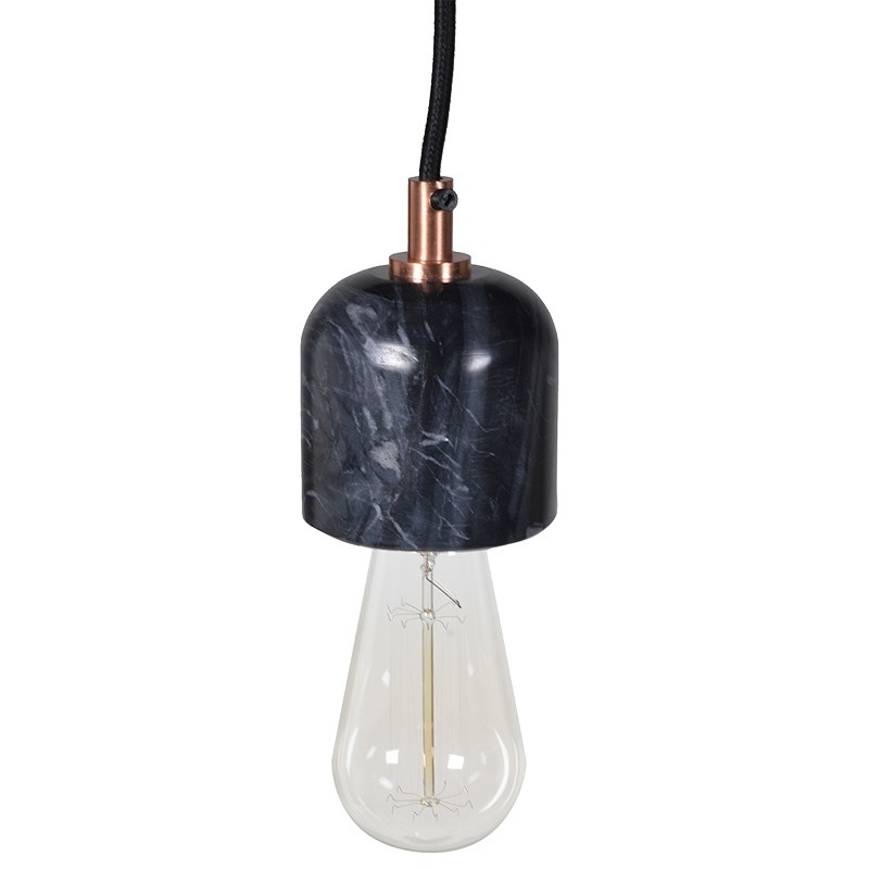 Black Marble Bulb Holder Light 