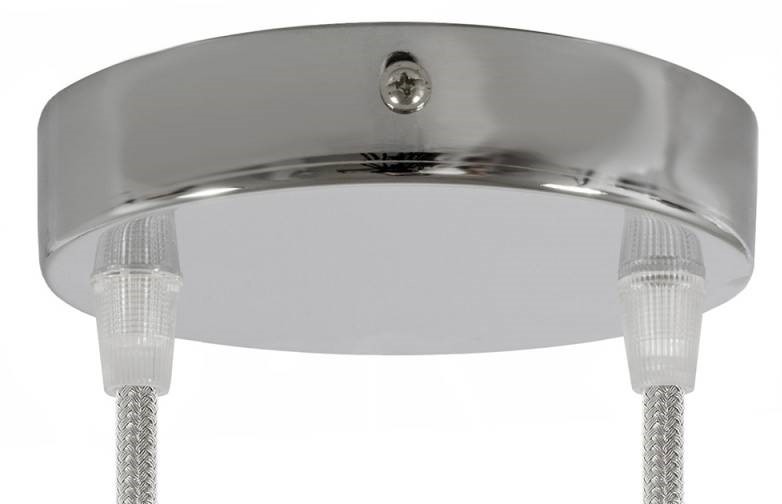 Creative Cables Chrome Ceiling Rose Kit with 2 Holes and Cable Retainer