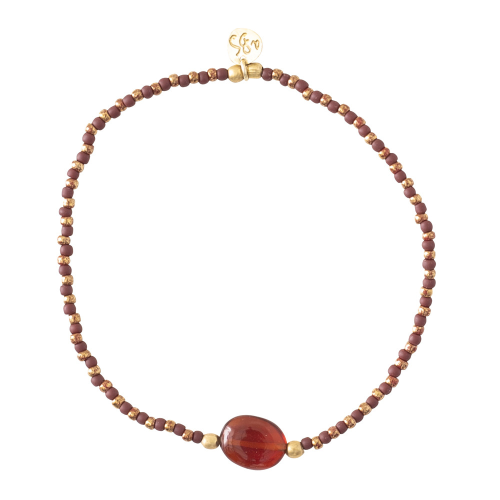 A Beautiful Story Red and Gold Winter Garnet Bracelet