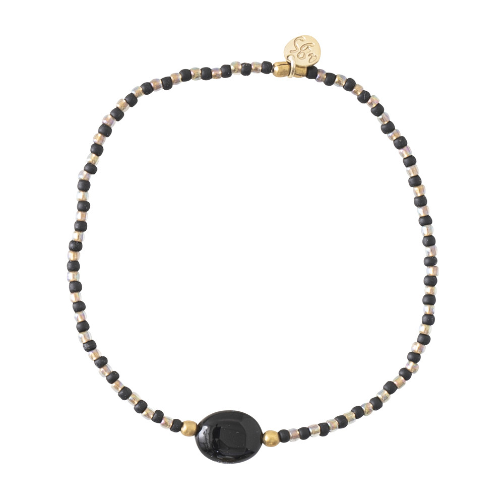 A Beautiful Story Gold and Black Onyx Winter Bracelet