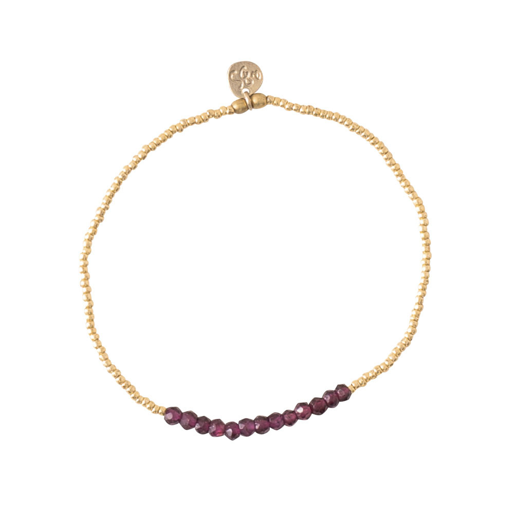 A Beautiful Story Gold and Red Refined Garnet Bracelet