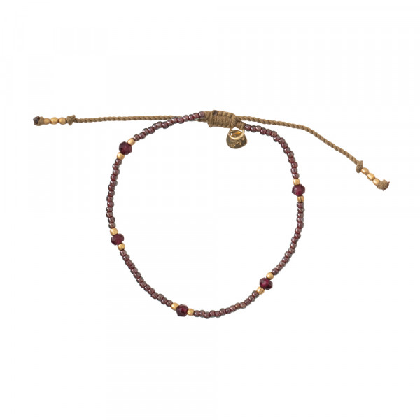 A Beautiful Story Gold and Red Garnet Friendly Bracelet