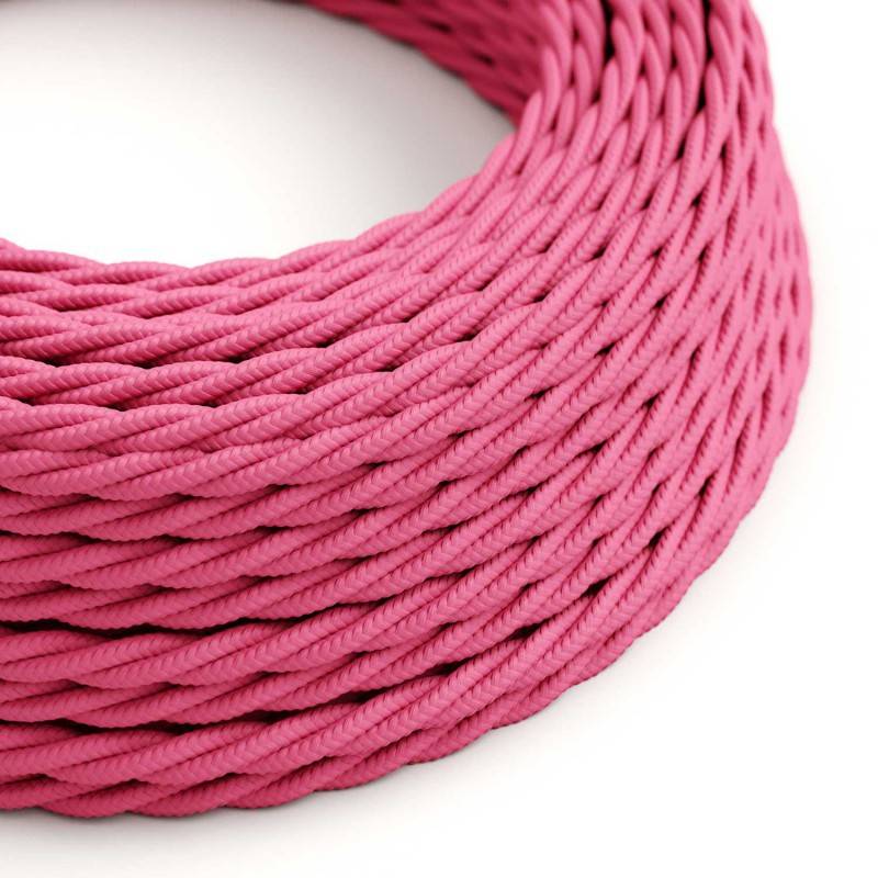 Creative Cables Fuchsia Twisted Fabric Cable