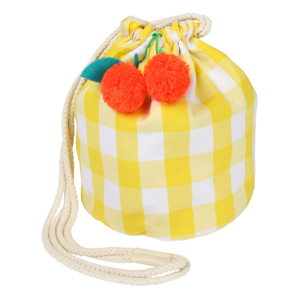 Meri Meri Yellow Cotton Vichy Bucket Bag