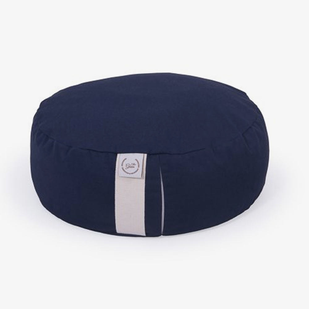 I LOVE GRAIN Meditation Cushion with Buckwheat Hull Zero Waste Navy