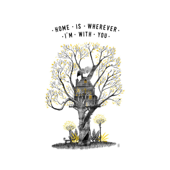 Jago Illustration Home Is A Tree House A4 Print