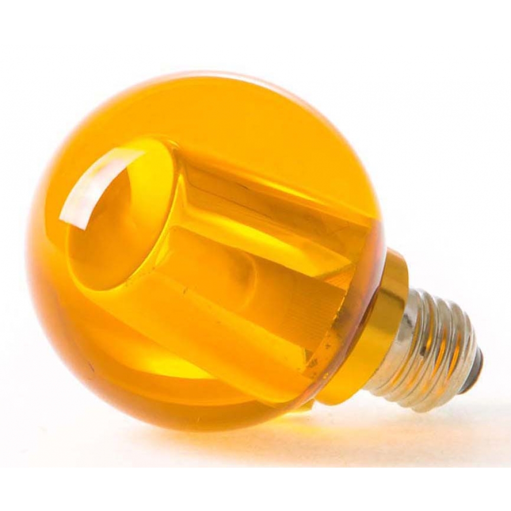 Seletti Amber LED Light Bulb Crystaled Round