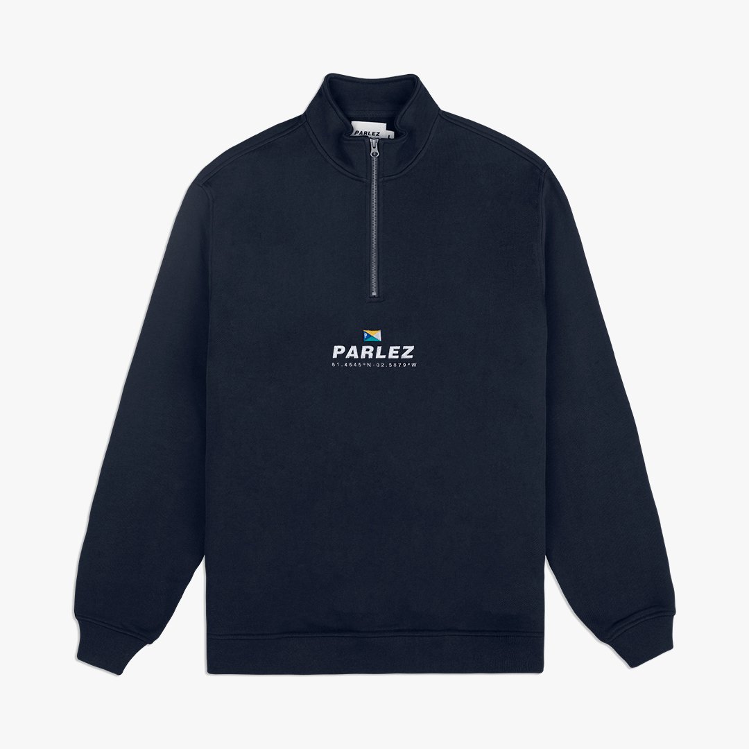 Parlez Davis 1/4 Zip Sweat Navy