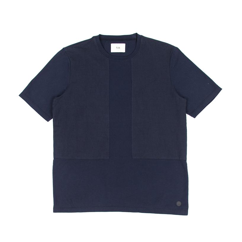 Folk Overlay Tee Navy