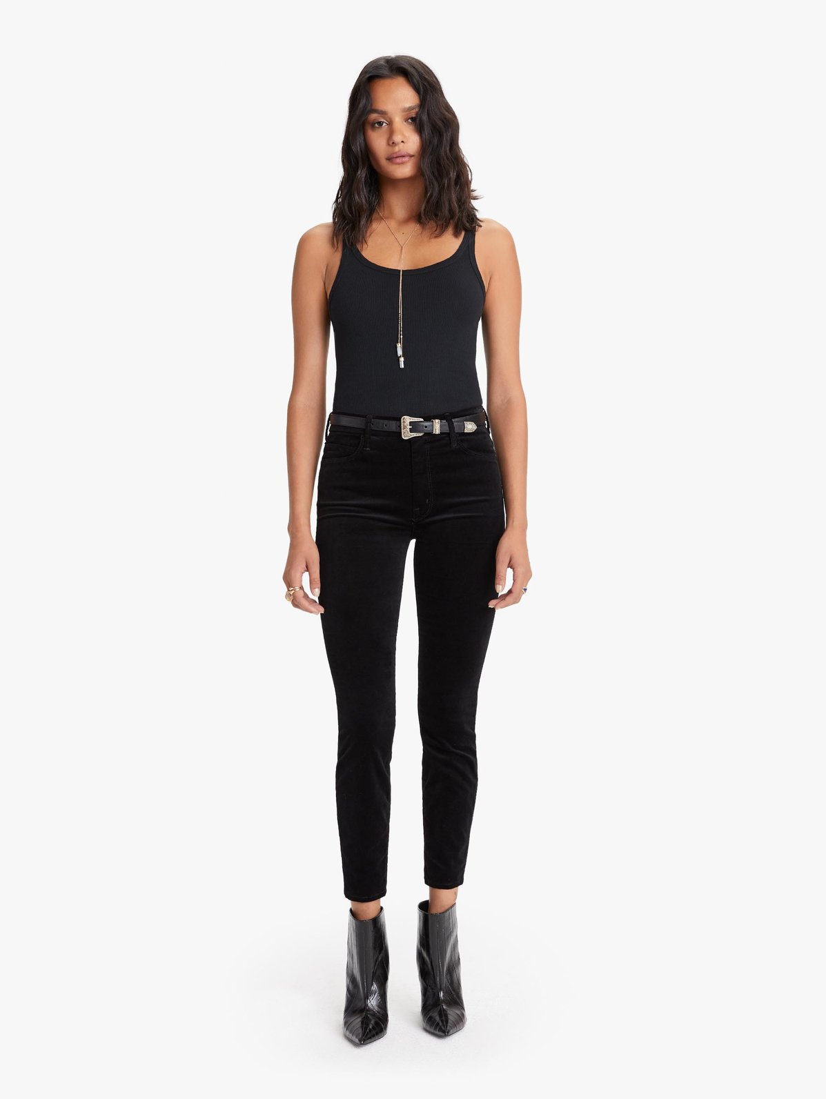 Mother Denim Soft Skills Black The High Waisted Looker Jeans