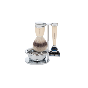 D. R. Harris Synthetic 4-Piece Shaving Set with Fusion Razor 