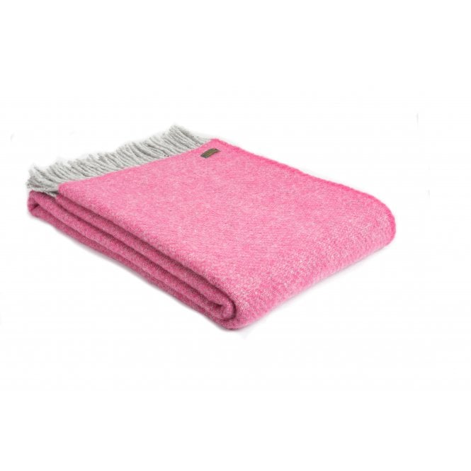 Tweedmill Pink Boa Pure New Wool Throw 150cm x 200cm