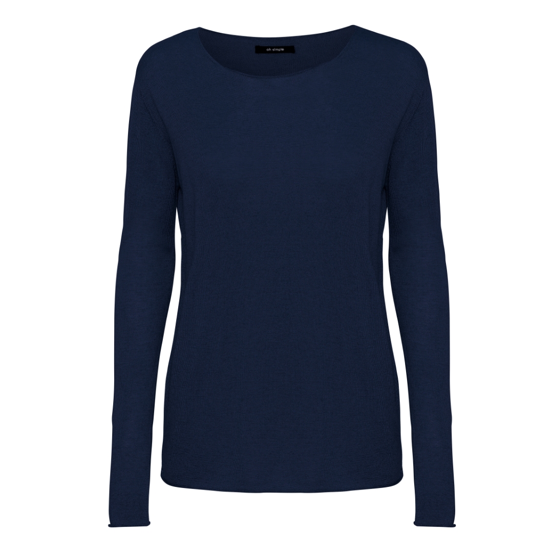 Oh Simple Navy Silk Cashmere Sweater