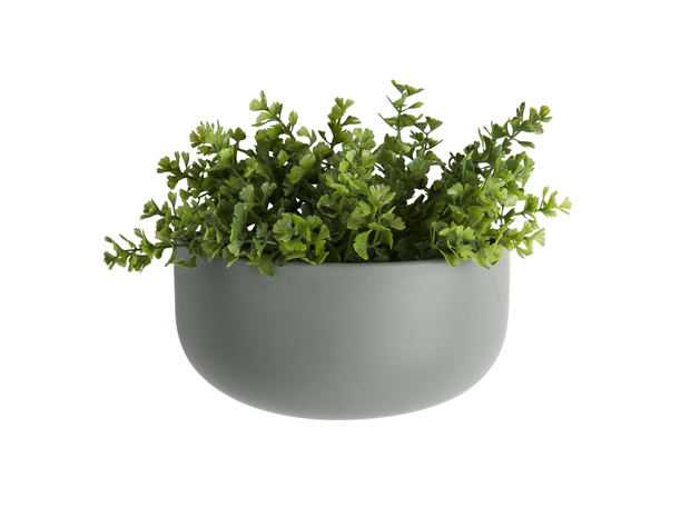 Present Time Green Wide Oval Ceramic Wall Planter