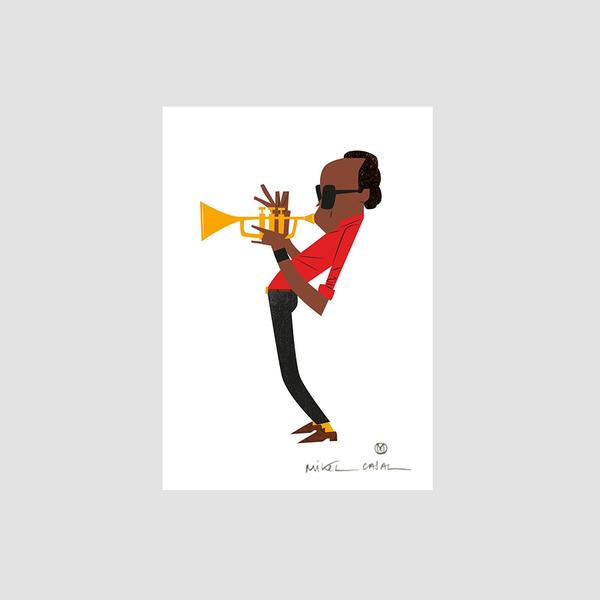 Mikel Casal Miles Davis Fine Art Paper Print A5