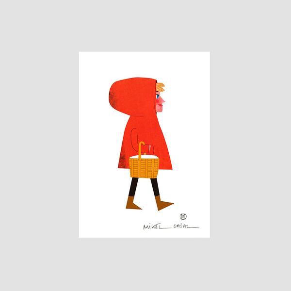 Mikel Casal Little Red Riding Hood Fine Art Paper Print A5