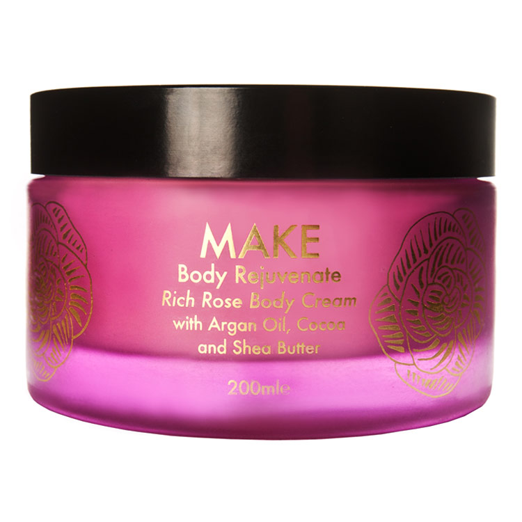 Make Skincare Body Rejuvenate Rich Rose Body Cream with Argan Oil, Cocoa and Shea Butter