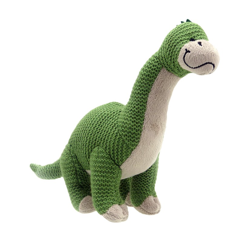 Wilberry Knitted Green Brontosaurus Soft Toy