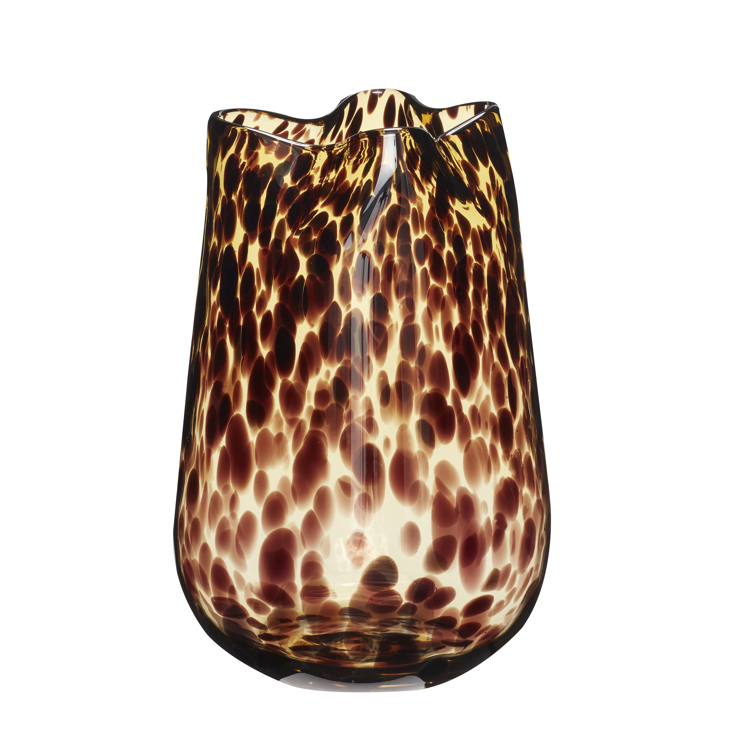 Hubsch Vase Glass Yellow Brown