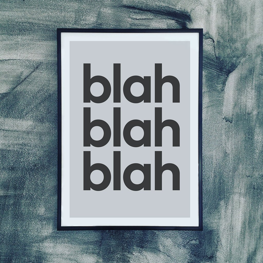 Gayle Mansfield A3 Blah Blah Blah Art Print