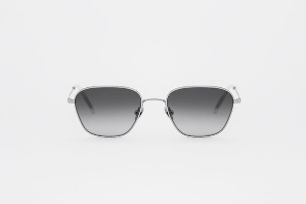 Monokel Eyewear Otis Silver Sunglasses Gradient Grey Lens