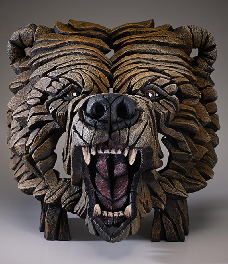 Edge Grizzly Bear Bust Sculpture By Matt Buckley