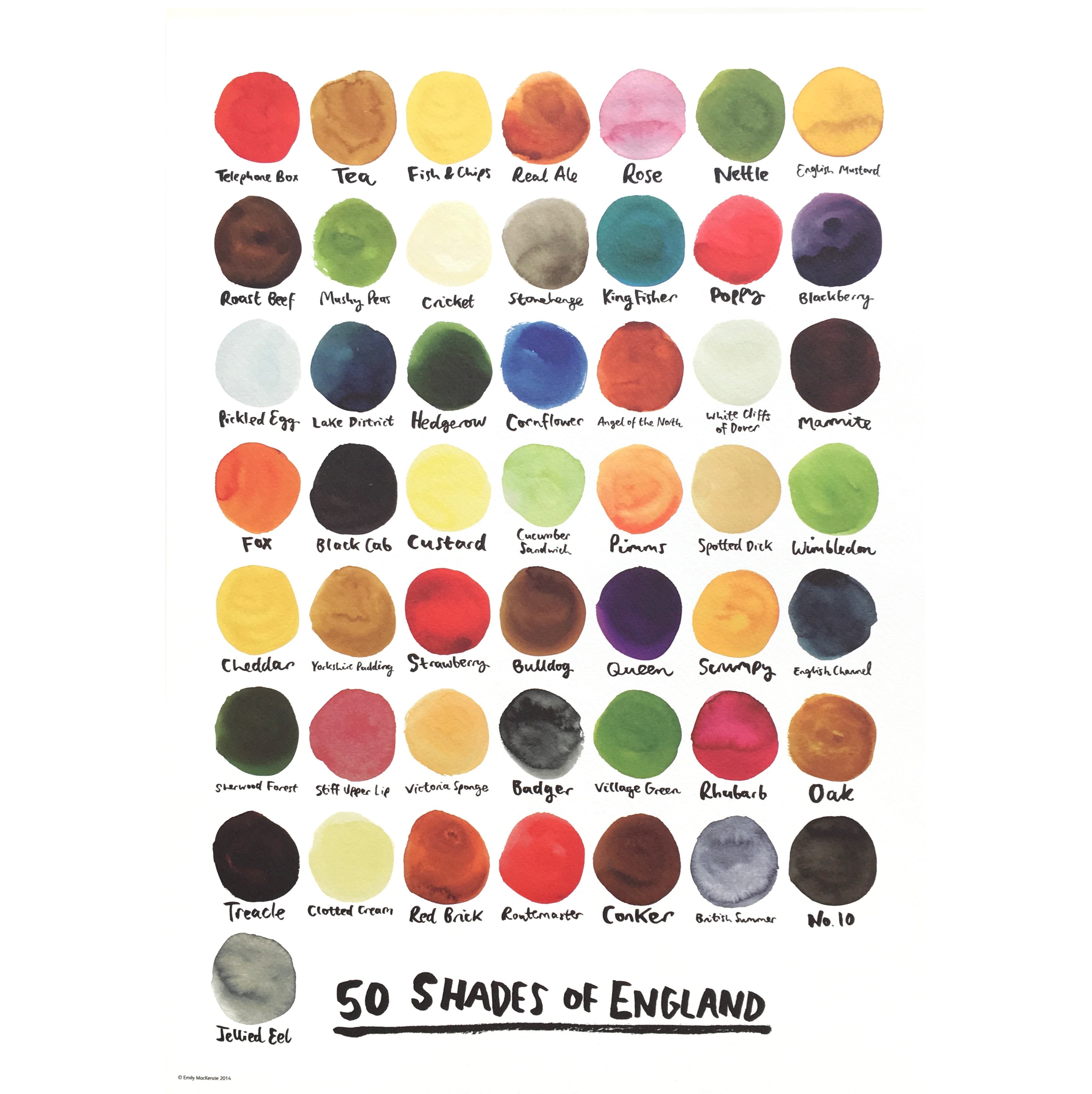 Emily Mackenzie 50 Shades Of England Print