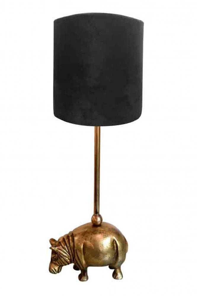 Vanilla Fly Antique Brass Hippo Table Lamp