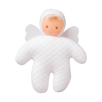 trousselier-12cm-white-angel-rattle