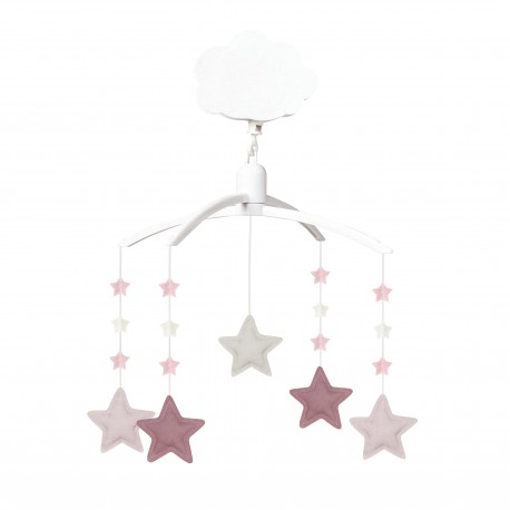 Trousselier Musical Mobile Stars - Old Pink & Pouder Pink