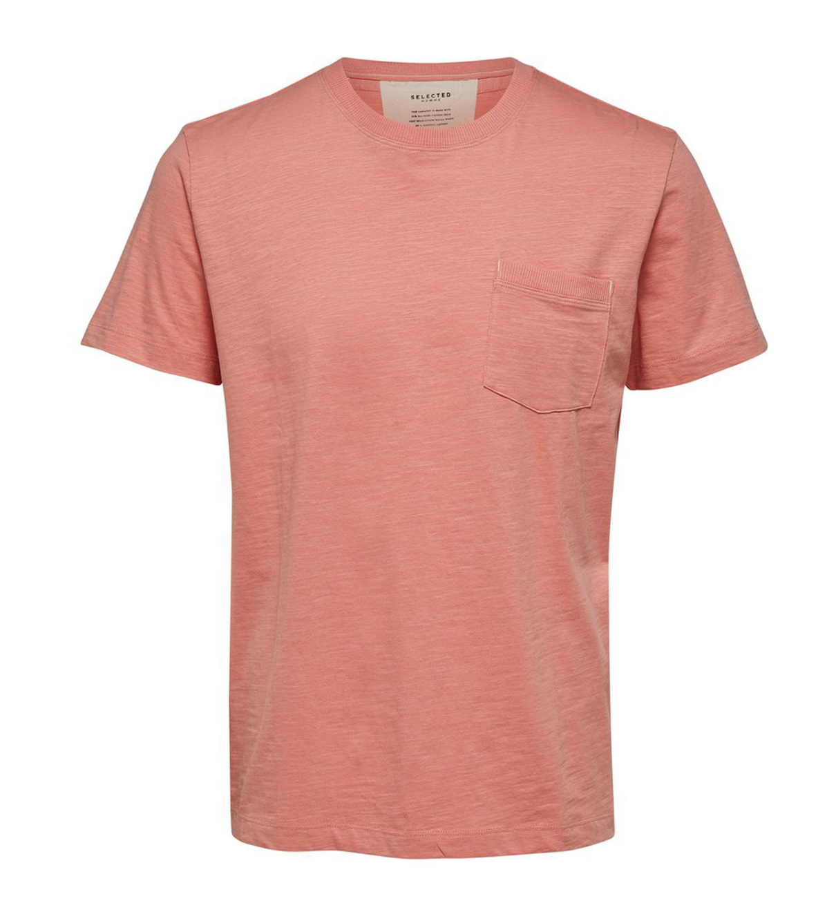 Selected Homme Lobster Bisque Jared O Neck Regular Fit Tee