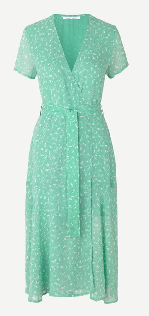 SamsoeSamsoe Klea Long Dress - Mint and White Flowers