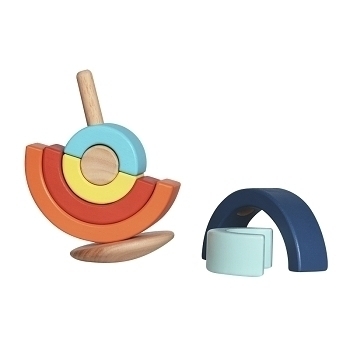 Bass et bass Wooden Circular Culbuto Stacking Toy