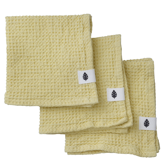 Bungalow DK Wash Cloth Waffly Lemon Set of 3pcs