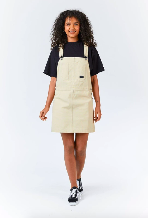 Dr Denim Michigan Pinafore Dress Desert