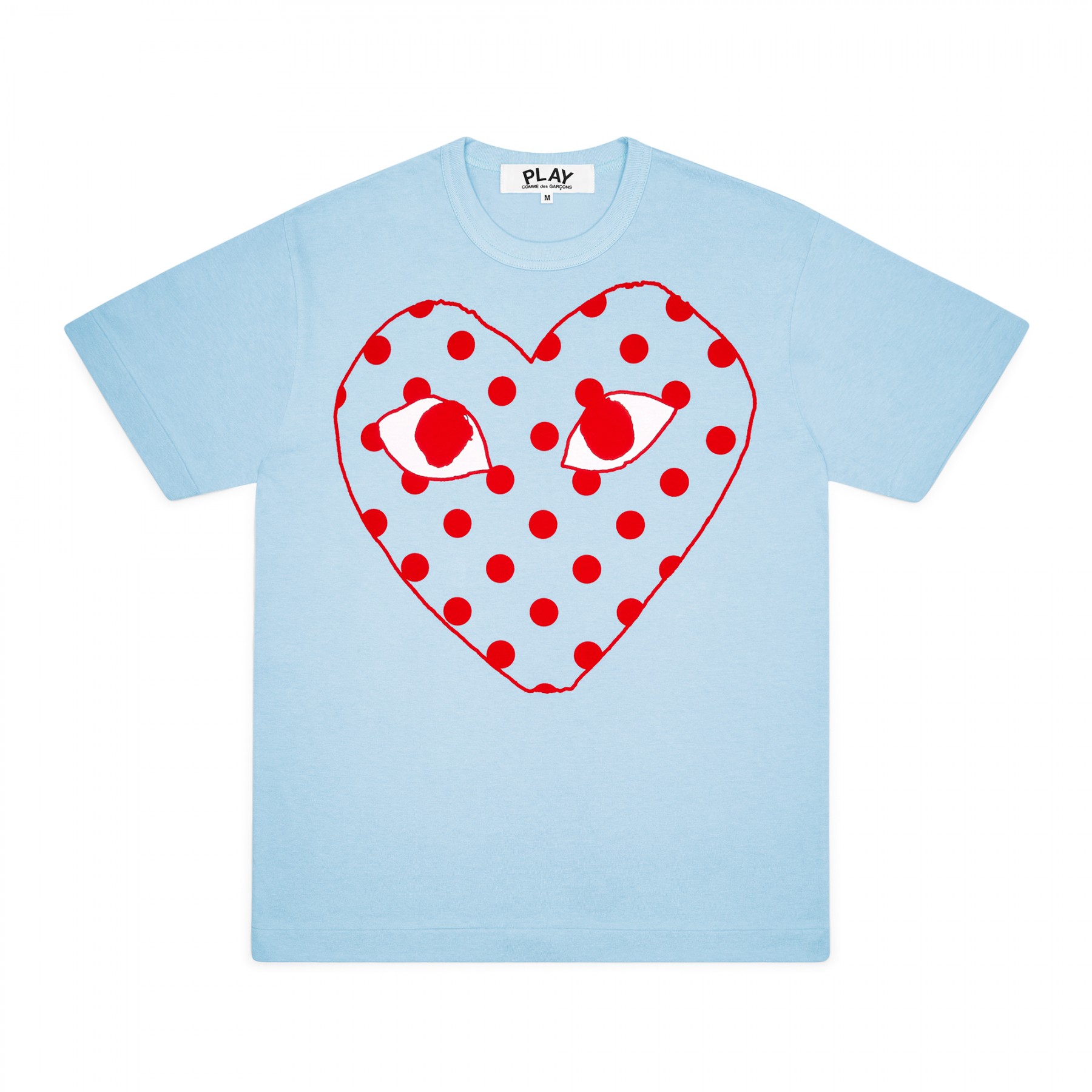 Comme Des Garcons Play Bright Spotted Heart T Shirt Blue P1T276