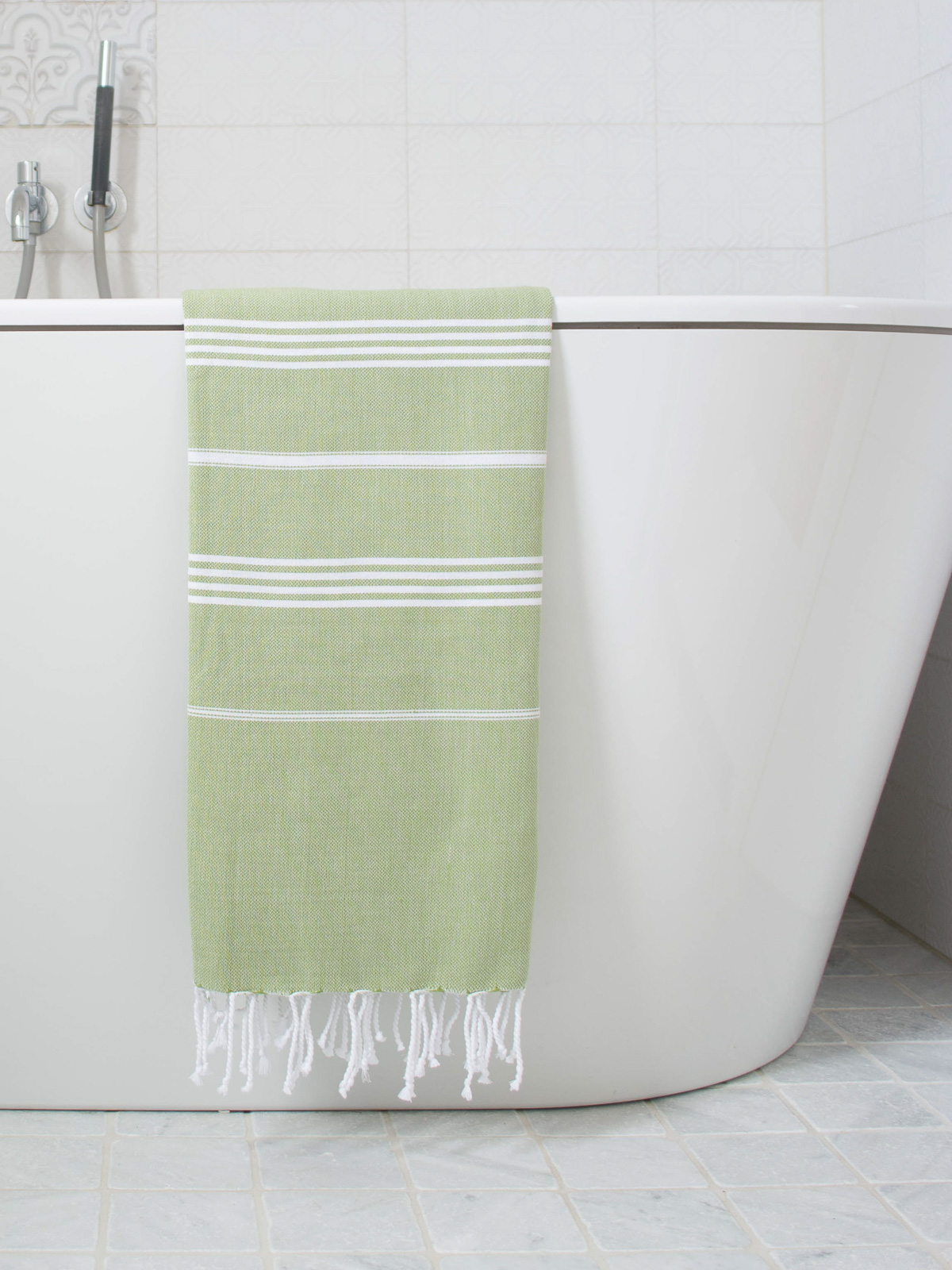 Ottomania Moss Green and White Hammam Towel