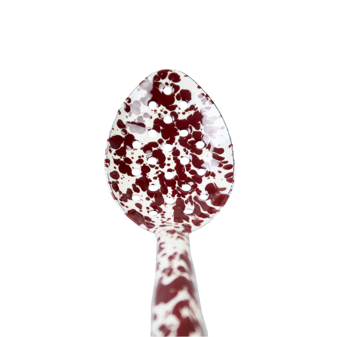 Crow Canyon Home Enamel Splatterware Slotted Spoon Burgundy