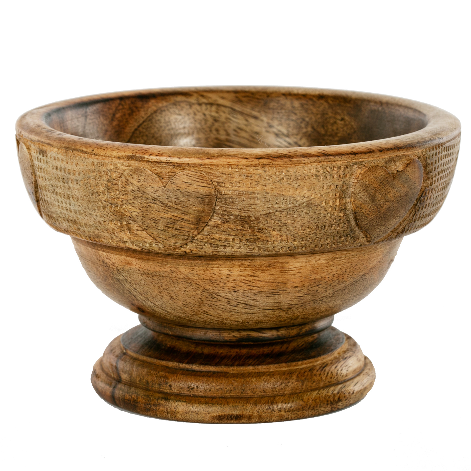 Alpine Lifestyle Boutique Small Wooden Bowl With Carved Heart Band 