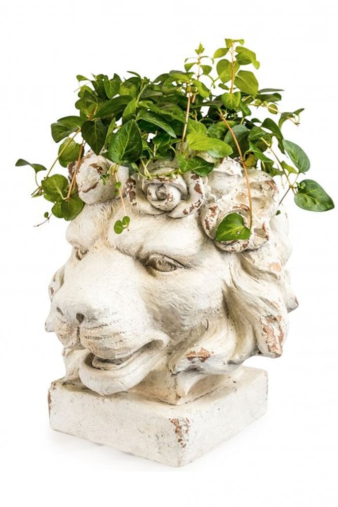 The Home Collection Large Rustic Lion Head Planter