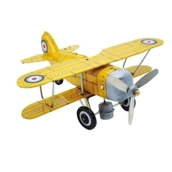 bass-et-bass-mechanical-yellow-airplane-with-key-collectible-vintage-toy