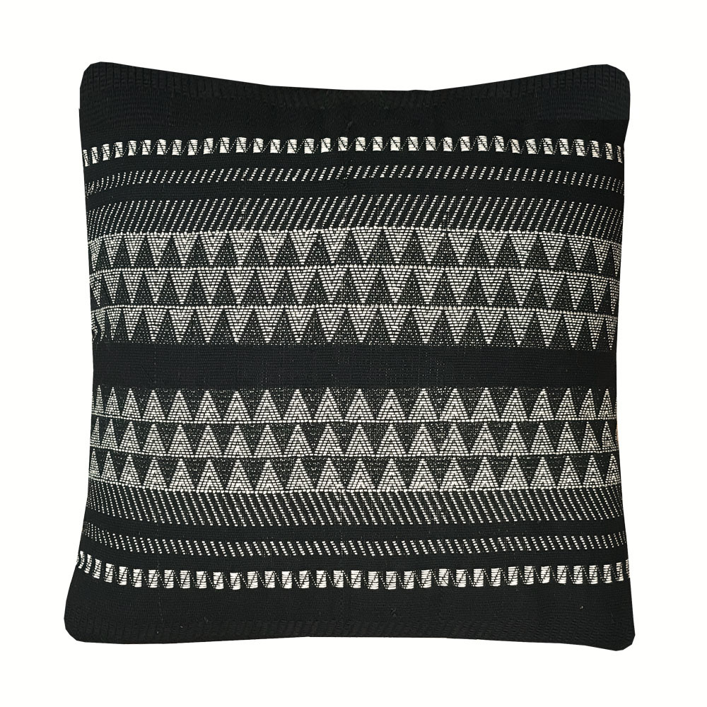 Malagoon Black Cotton Native Stripe Cushion